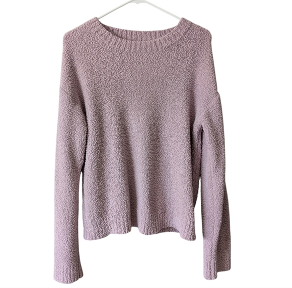 Merokeety Sweaters - Mauve Crew Neck Boucle Textured Sweater Long Sleeves Sz. M